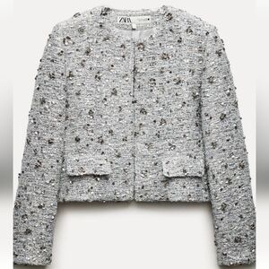 Zara ! Sequin Jacket ZW Collection,Size L